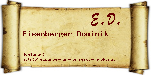 Eisenberger Dominik névjegykártya